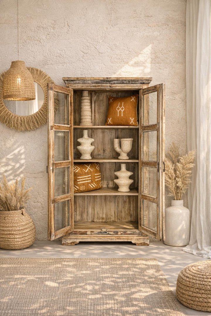 Hoge vitrine kast 200x90x40 cm